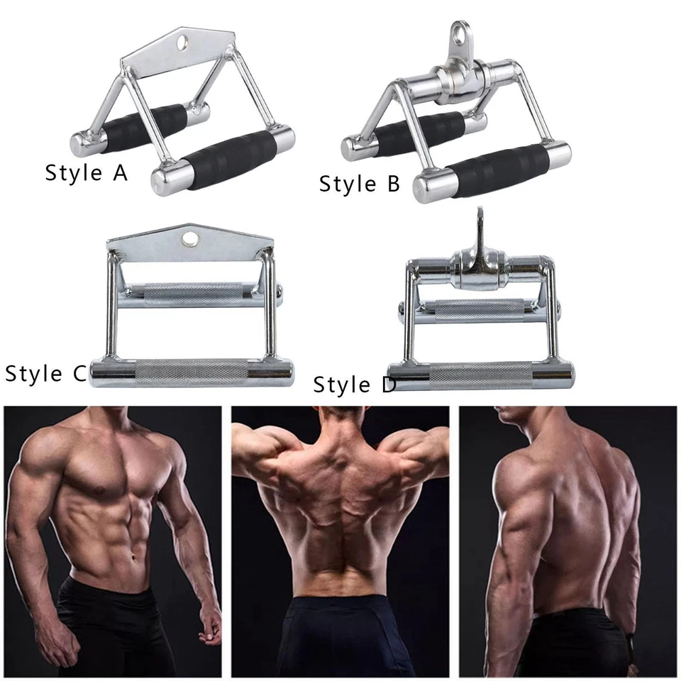 Double D Row Handle Stainless Steel Press Down Bar for Gym Exercise Workout - Image 1 of 1