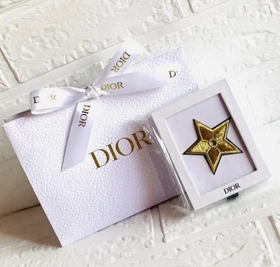 Christian Dior Star Brooch Pin Badge Gold Embroidery  Accessory NEW w/Box - Image 1 of 4