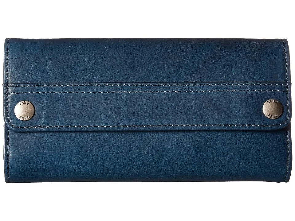 Frye Melissa Denim Zip Wallet – Navy Blue, Hand-Woven Recycled Denim With Leather Trim - View #5