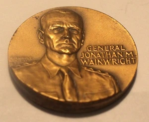 WWII World War Fall of The Philippines General Wainwright Bronze Medallic - Picture 1 of 4