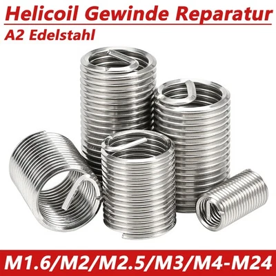 Helicoil Gewinde Reparatur Einsatz 304(A2) Edelstahl Spule M1.6-M24 Metrisch - Bild 1 von 4
