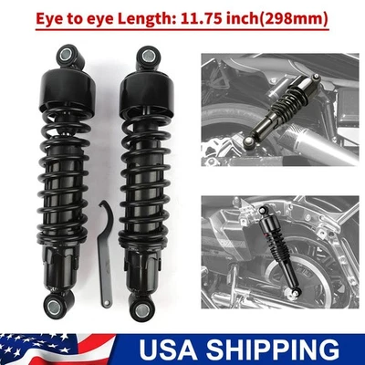 11.75" Rear Shocks For Harley Road King Electra Street Glide Tour Glide 1984-UP Foto 1 de 4