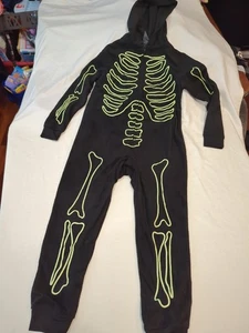 Hyde & Eek KIDS SMALL Glow In The Dark Skeleton One Piece Pajama Set Halloween - Picture 1 of 12