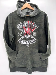 Five Finger Death Punch Camo 5FDP Hoodie Mens L Pullover Sweatshirt Graphic - Picture 1 of 7