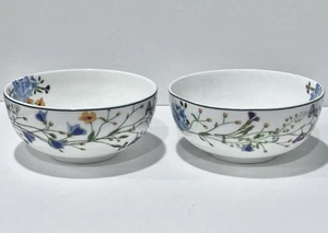 Mikasa Quinn Bone China 4.5" Small Floral 2pc Serving Bowl Set Fruit Dessert NEW - Picture 1 of 22