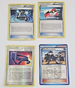 4x Pokemon TCG Trainers Exp.Share, First Ticket, Expert Belt & Team Plasma Card - Picture 1 of 8