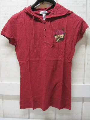 Nueva Camiseta Top Kawasaki Damas Rojo Granate Vulcano Rosa Con Capucha X-LARGE XLG #C130 Foto 1 de 4