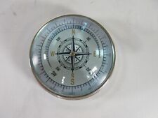 Domed Compass Paperweight Tabletop Nautical Style 11.5cm Diameter Good Condition