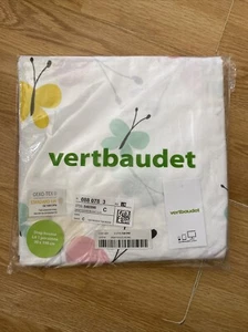Vertbaudet Girls Butterflies Fitted Single Sheet 90x190 cm, New In Bag - Picture 1 of 3