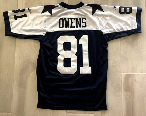 REEBOK NFL TERRELL OWENS THROWBACK DALLAS COWBOYS MENS MEDIUM STITCHED JERSEY Cover