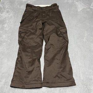 686 Pants Boys Large Smarty Evolution Brown Plaid Snowboard Snow Winter Warm - Picture 1 of 9