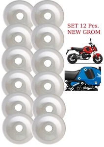 X12 R+L HONDA NEW GROM GARNISH RING BOLT FAIRINGS SIDE COVER WHITE GENUINE PARTS - Picture 1 of 3