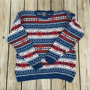 Maglione girocollo Ralph Lauren Vintage Chaps Chunky Grandpa XL cotone USA - Foto 1 di 6