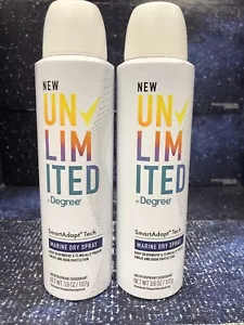 2 Pack Degree Unlimited Marine Dry Spray 96HR Deodorant 3.8oz Each 11/24 + - Picture 1 of 4