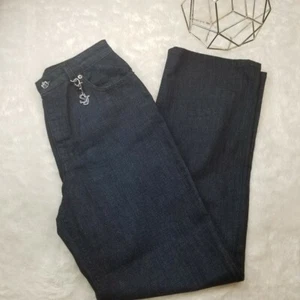 St. John Sport Womens Straight Leg Jeans Black Size 6 - Picture 1 of 5