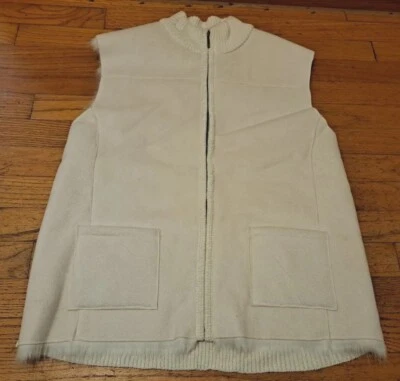 Chaleco LISA International imitación gamuza XL cremallera frontal forro de piel sintética para mujer blanco roto Foto 1 de 4