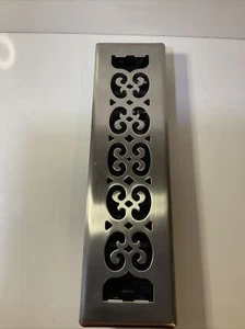Floor Register Decor Grates Scroll Steel Plated Nickels - 2" X 12" - Opened Pack - Picture 1 of 5