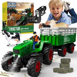 Remote Control Tractor Toys, RC Tractor Toys for Kids 3-5 & 5-7, Farm Animal ... - Picture 1 of 8