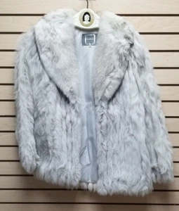 Vintage Authentic Saga Fox Fur Coat Cream & Gray Size Small - Picture 1 of 17