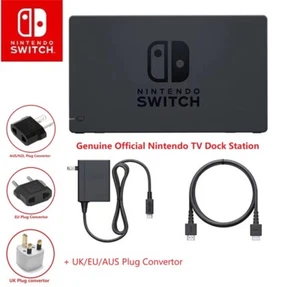 Genuine Nintendo Switch Power Adapter, HDMI Cable, TV Dock Station Variation Set - Picture 1 of 25