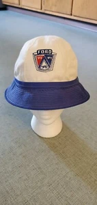 Vtg Ford Flathead Hot Rod Shoebox 1950s Floppy Bucket Summer Hat NOS Sz L SCTA - Picture 1 of 8
