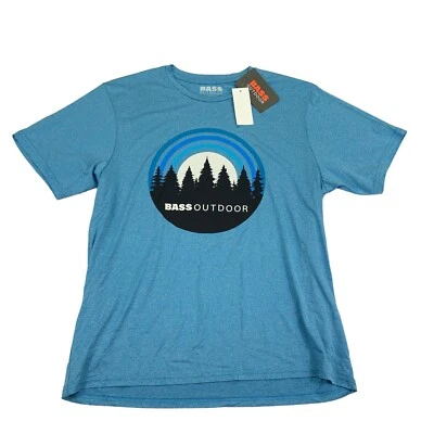 Camiseta Bass Outdoor Masculina Performance Gráfica Gola Redonda Manga Curta Azul G - Imagem 1 de 4