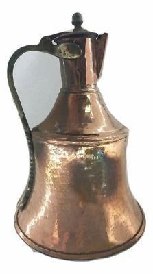 Teiera anfora antica in rame arredamento casa sala taverna rustico vintage - Immagine 1 di 3