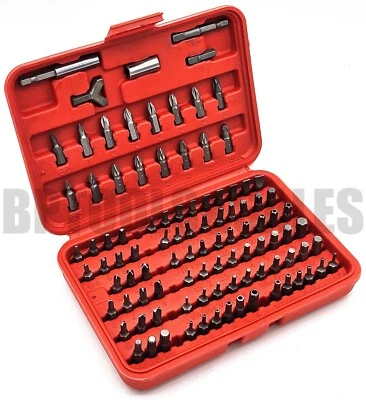 100pc SECURITY BIT Set Torx Star Tamper Screws Hex Key Phillips CR-V Steel Bit - Image 1 of 2