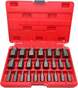 25 pcs Multi-Spline Screw Extractor Set Hex Head Bit Socket Wrench Bolt Remover - Picture 1 of 1