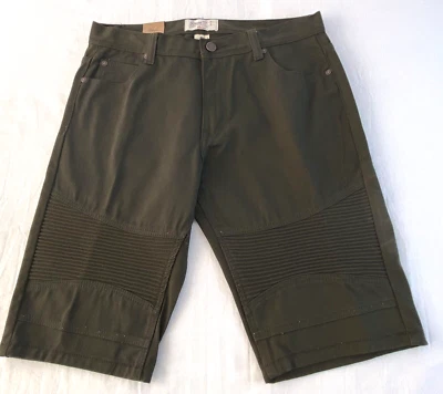 PJ Mark Denim 36 SLIM RECTO MOTO SARGA PANTALONES CORTOS VERDE OLIVA Foto 1 de 4