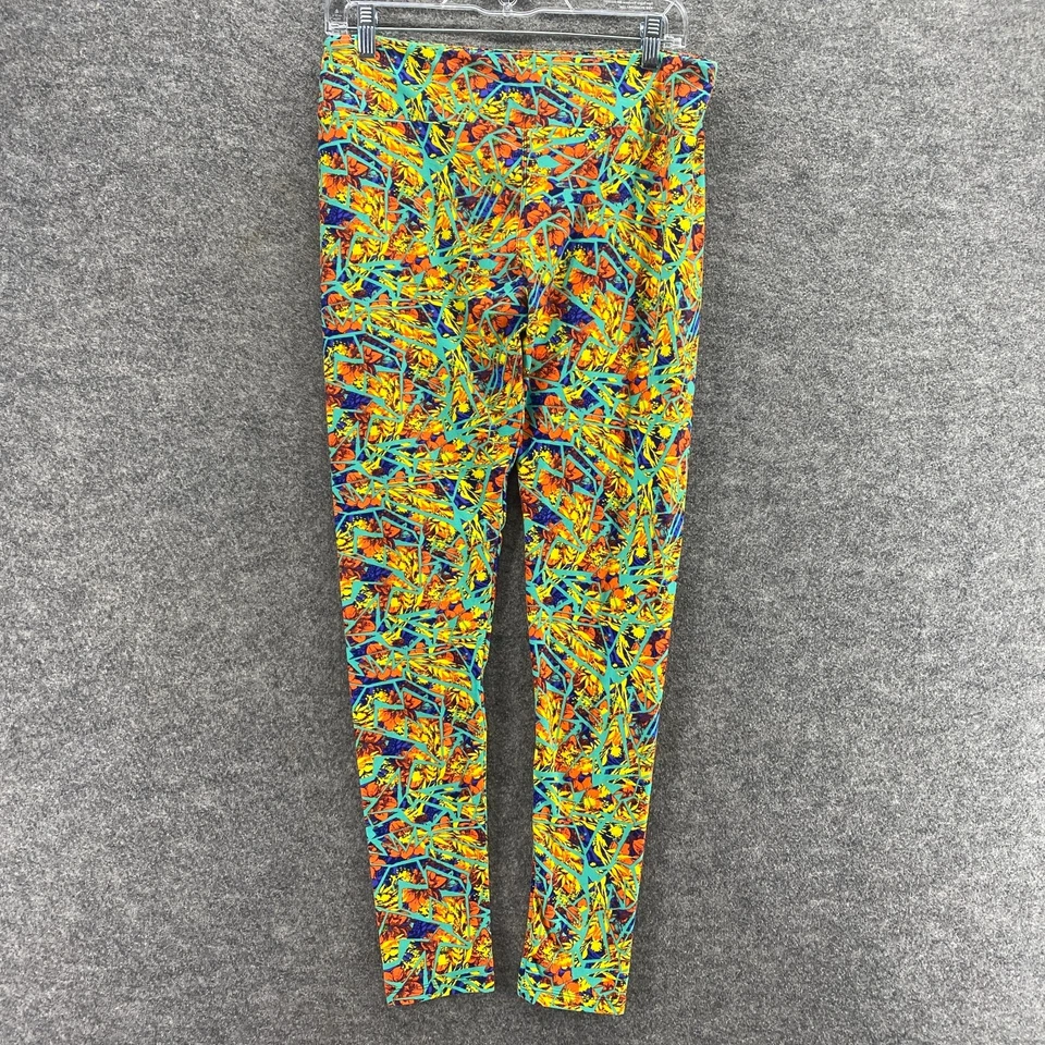 Lularoe Ropa Activa Leggings Mujer M Mediano Amarillo Floral Capri Pull On Active Foto 1 de 4