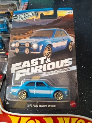 Hot Wheels Fast & Furious ~ 1970 Ford Escort RS1600, Blue, Silver Series. NEW!! - Image 1 of 4
