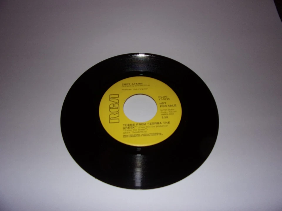 45" Chet Atkins: Theme From Zorba The Greek / Those Were The Days / 1969 / NM - Image 1 of 1