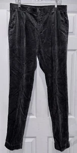 RALPH LAUREN Pleated Battleship Grey Corduroy Pants Mens Waist 38 x 34 Length - Picture 1 of 7