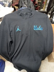 Nike Jordan UCLA Bruin 1/4 Reißverschluss Langarm Poly schwarz Sweatshirt Herren L Neu mit Etikett - Bild 1 von 13