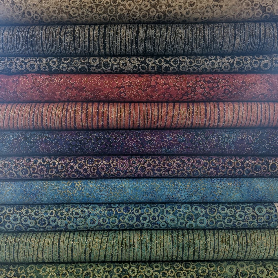 SHIMMER Metallic Gold Deborah Edwards Northcott Quilting Cotton Collection Yard - Image 1 of 2