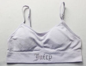 Juicy Couture Girl's Soft Jacquard Knit Seamless Bralette CL8 Purple Small - Picture 1 of 4