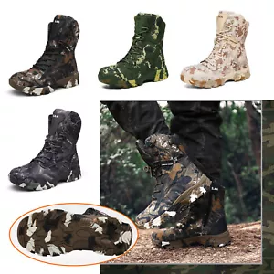 Men's Military Tactical Work Boots Hiking Motorcycle Combat Army Boots Wide Size - Picture 1 of 29