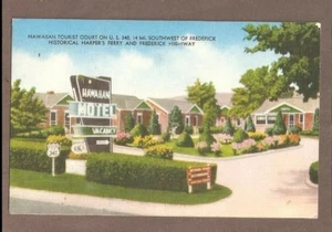 VINTAGE POSTCARD 1959 HAWAIIAN TOURIST COURT KNOXVILLE MARYLAND - Picture 1 of 1