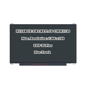 Repuesto Panel Pantalla LCD LED HD 11.6" N116BGE-EB2 REV.C6 CMN1130 - Imagen 1 de 5