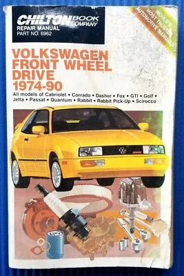 Volkswagen Chilton's 1974-90 manual de reparación vintage VW tracción delantera Foto 1 de 4