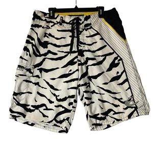 EXIST Men Size Large Animal Print Line Swim Trunks Board Shorts Bottle Opener - Picture 1 of 7