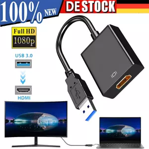 USB-auf-HDMI-Adapter, USB 3.0/2.0 zu HDMI 1080P HD Audio Video Grafik-Konve - Bild 1 von 11