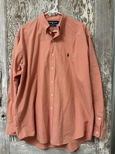 Ralph Lauren Men's Long Sleeve Blake Button Down Size L Orange Plaid - Picture 1 of 2