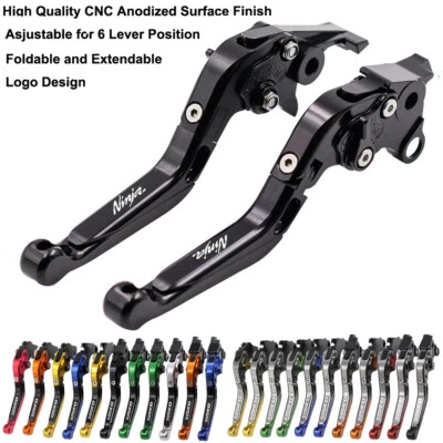 Palancas de embrague de freno extensibles plegables para Kawasaki Ninja 250R 08-12 09 10 11MTC Foto 1 de 4