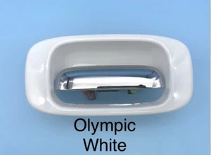99-06 GM Chevy GMC Silverado Sierra olympic white tailgate handle and bezel - Foto 1 di 12