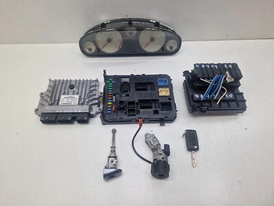 PEUGEOT 407  '08-12  2.0HDI RHR  ENGINE ECU IGNITION KEY LOCK SET 9665465580 - Image 1 of 4