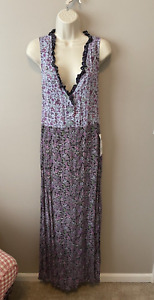 ZOE Maxi Dress Size Medium Sleeveless Pullover Wrinkle Free Floral New With Tag