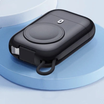 For Apple iWatch iPhone Samsung Power Bank 3-in-1 Magnetic Mini Battery Charger - Image 1 of 4