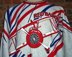 NUEVA SUDADERA DE COLECCIÓN AÑOS 90 THE RED BARON MANFRED VON RICHTHOFEN BENCHMARK L RARA - Imagen 1 de 3